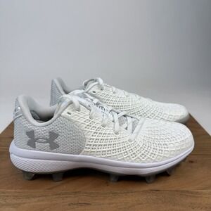 New NWOB Womens Under Armour Glyde 2 MT TPU White Metallic Sneakers Shoes Sz 9 M